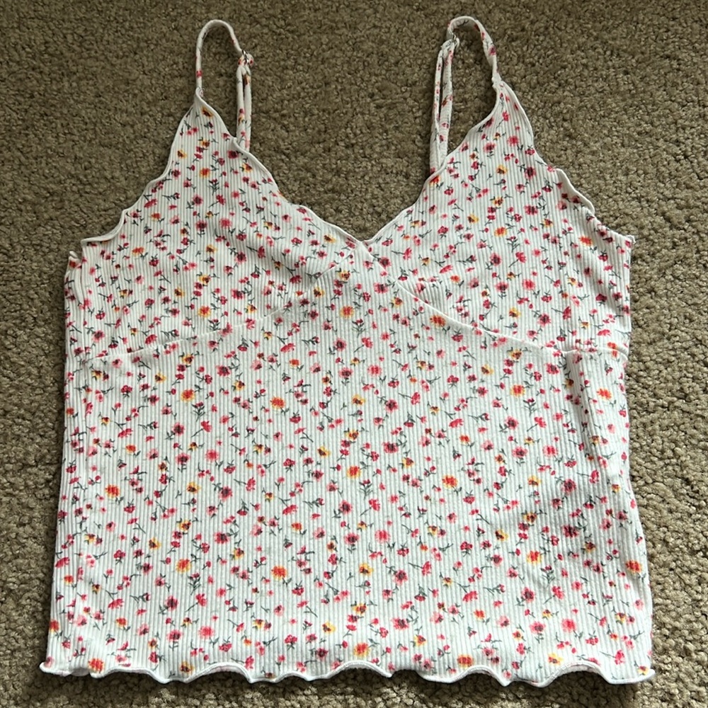 Forever 21 Floral Cropped Cami Tank Top
